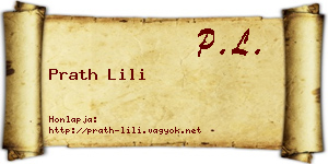 Prath Lili névjegykártya